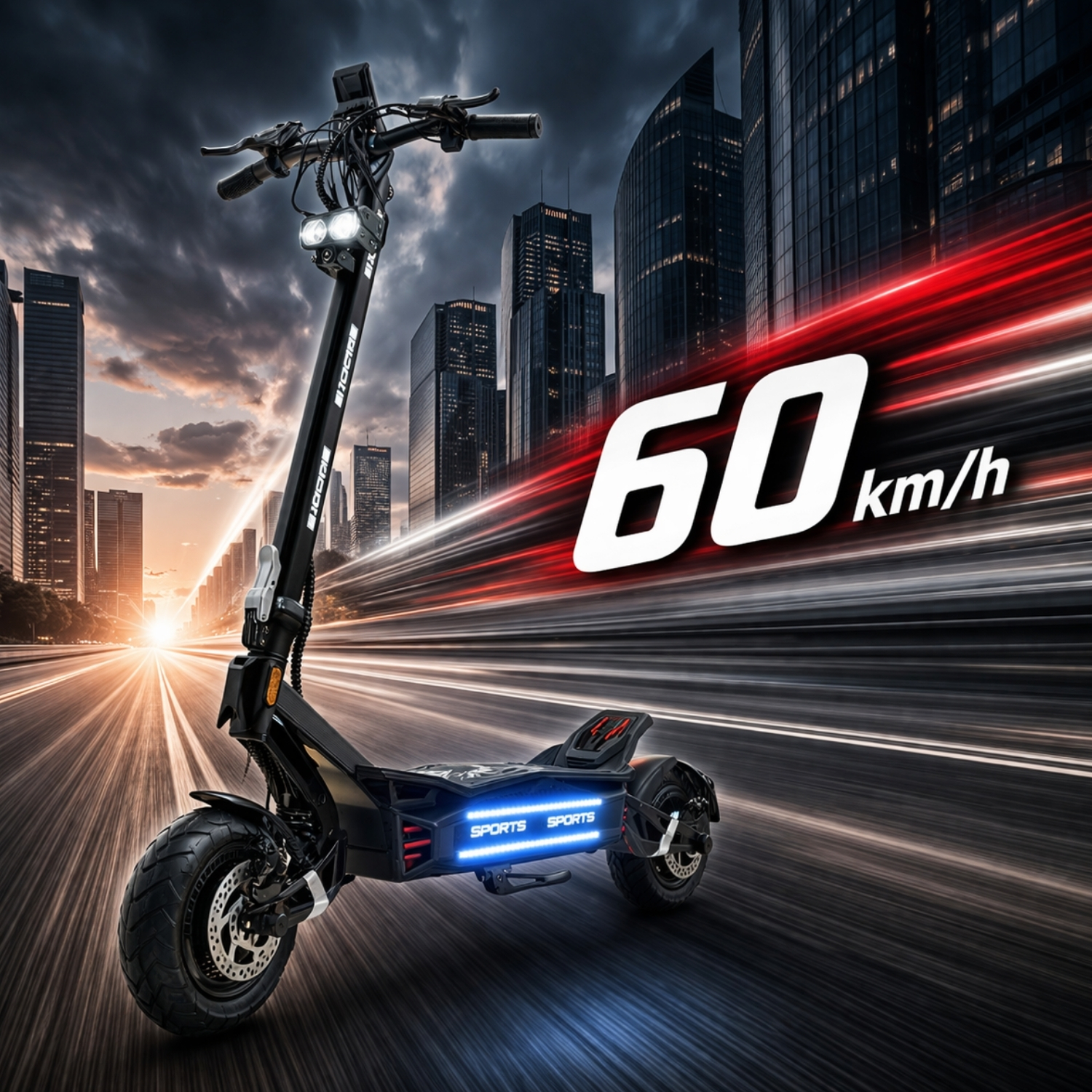 BOE Romobil BE-3 2x1500W crno-plavi