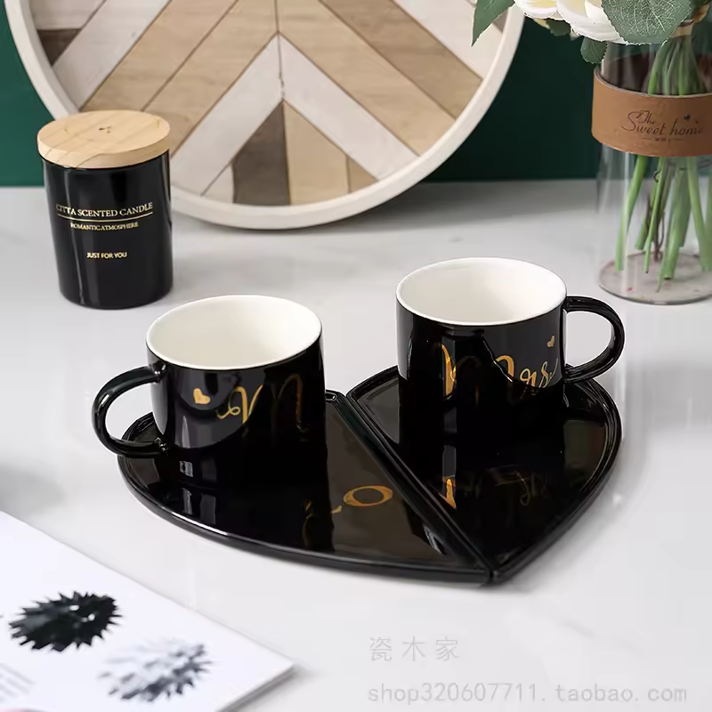  SET ŠOLJA ZA KAFU 2/1 LOVE CRNE
