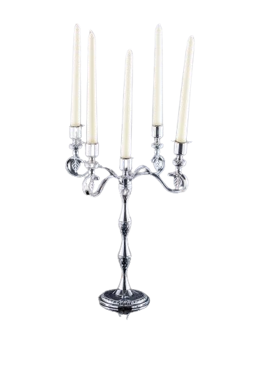 SENA SVIJEĆNJAK VELA ZA 5 SVIJEĆA BOJA SREBRA H:39,5CM 310-K-5-01   SENA SVIJEĆNJAK VELA ZA 5 SVIJEĆA BOJA SREBRA H:39,5CM 310-K-5-01