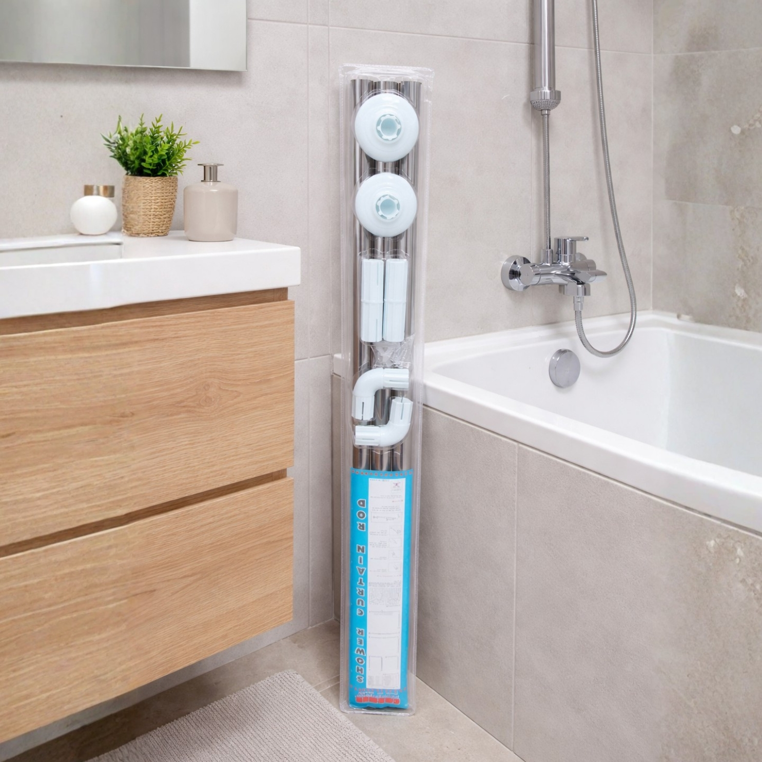  Nosač zavjese za kadu EV2091 INOX 90x90x90 cm 