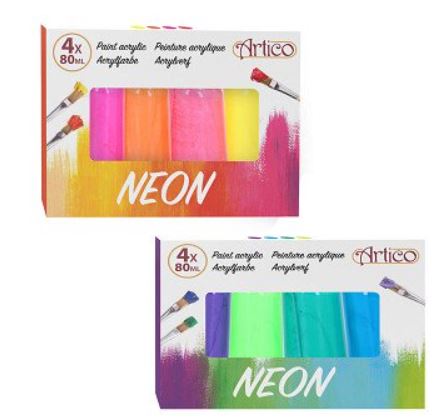 ARTICO BOJE AKRILNE NEON 4/1 80ML ARTICO BOJE AKRILNE NEON 4/1 80ML