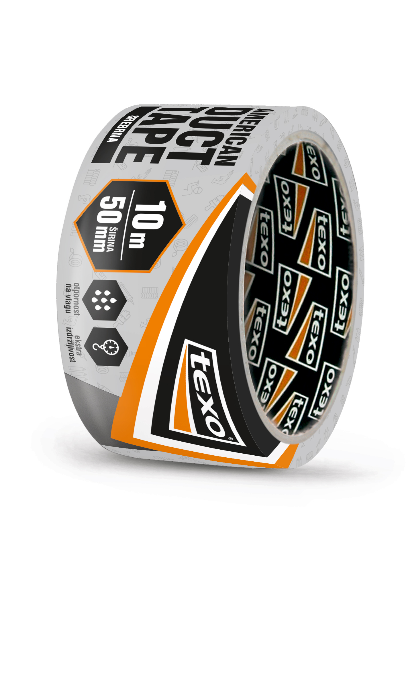 TEXO American duct tape srebrena 10m TEXO American duct tape srebrena 10m