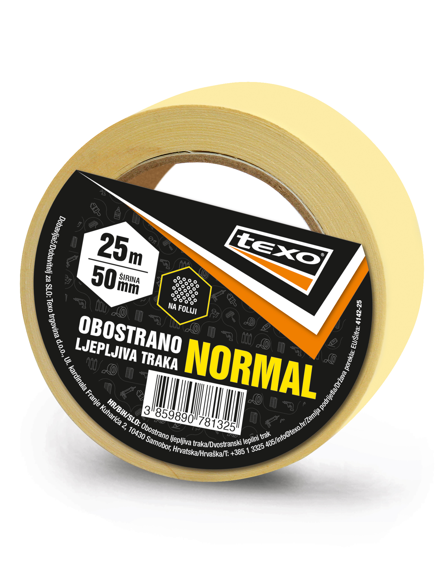 TEXO Obostrano ljepljiva traka normal 25m TEXO Obostrano ljepljiva traka normal 25m