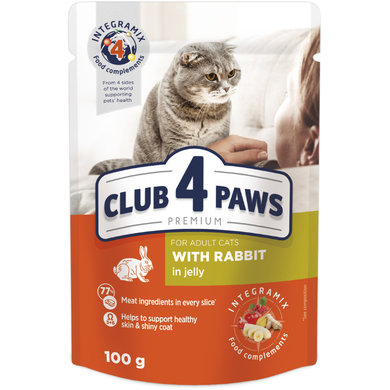CLUB 4 PAWS HRANA ZA MAČKE SA ZEČETINOM U ŽELEU 100g CLUB 4 PAWS CLUB 4 PAWS HRANA ZA MAČKE SA ZEČETINOM U ŽELEU 100g CLUB 4 PAWS