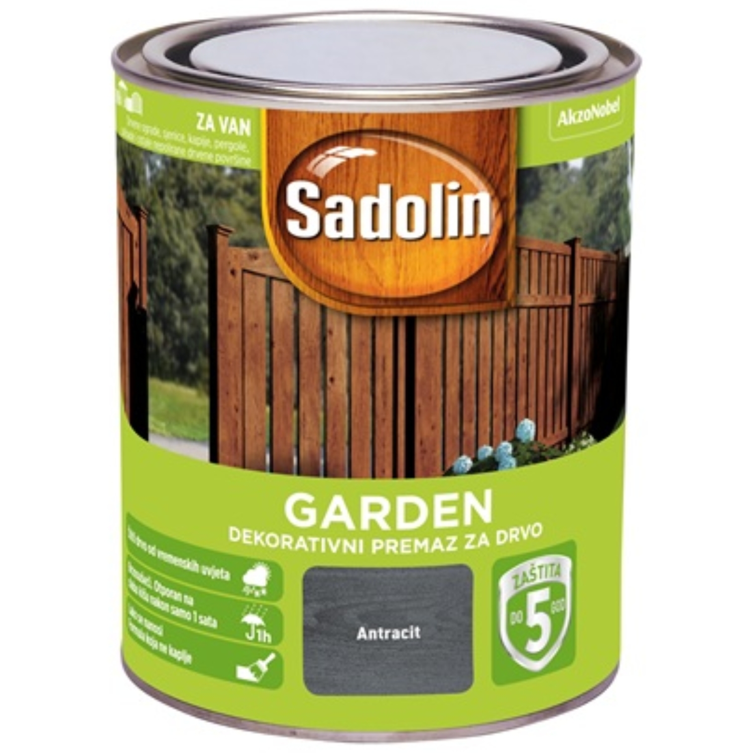 SADOLIN Dekorativni premaz za drvo Garden antracit 0,7 l