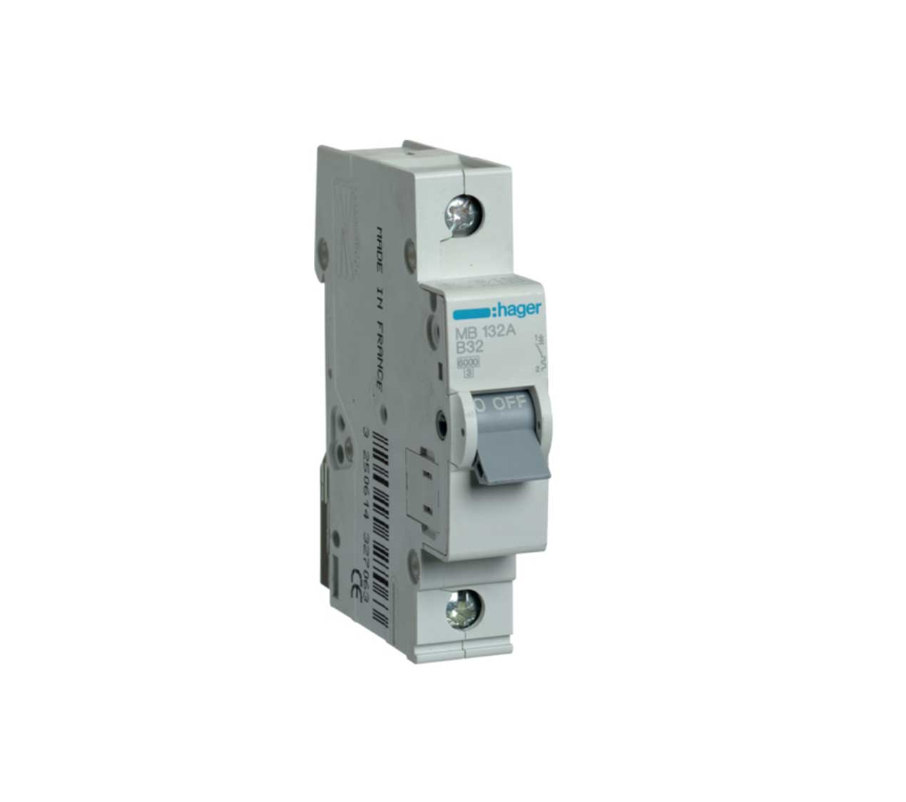 HAGER AUTOMATSKI OSIGURAČ 32A 1P 6KA MB132A HAGER HAGER AUTOMATSKI OSIGURAČ 32A 1P 6KA MB132A HAGER