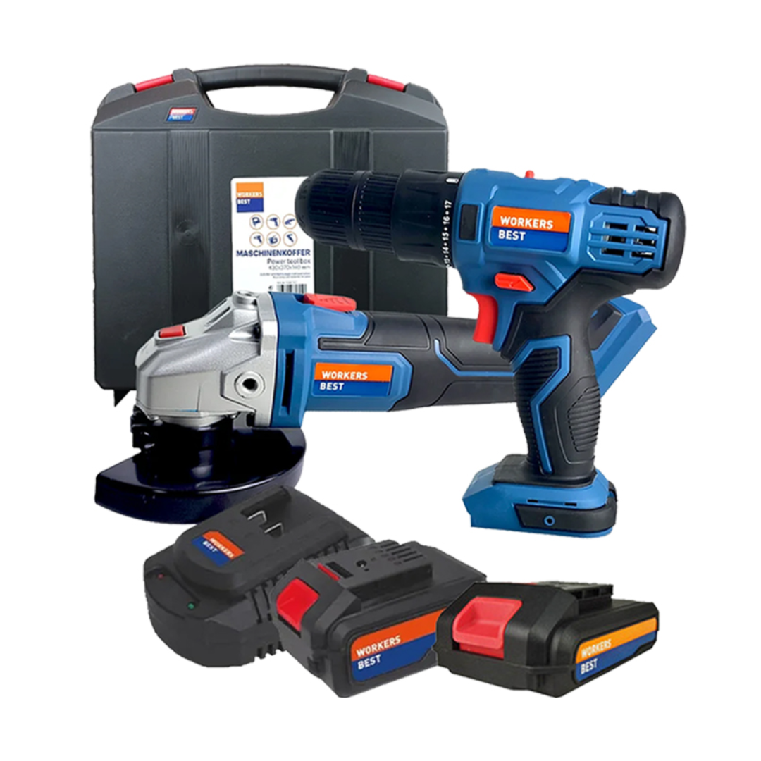 SET AKU ALATA – BUŠILICA, BRUSILICA, PUNJAČ I BATERIJA  SET AKU ALATA – BUŠILICA, BRUSILICA, PUNJAČ I BATERIJA