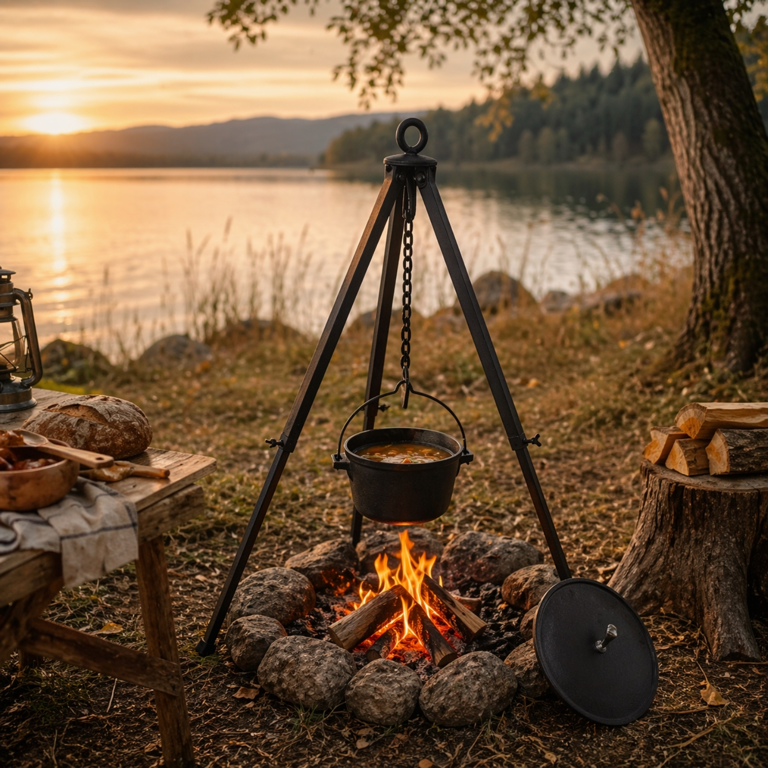  Kotlić sa poklopcem i 6l i tronožac