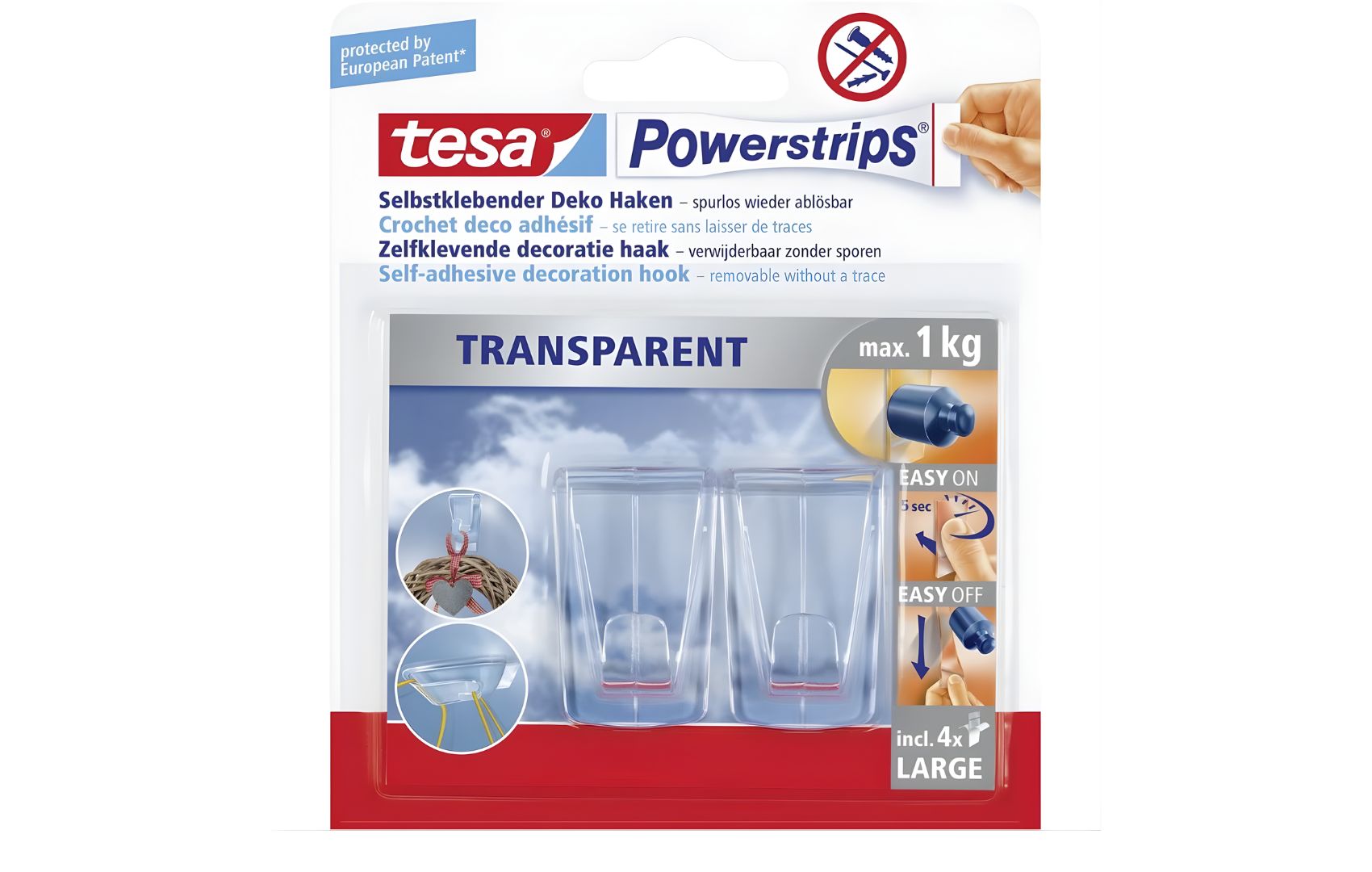 TESA Dekorativne ljepljive kukice velike