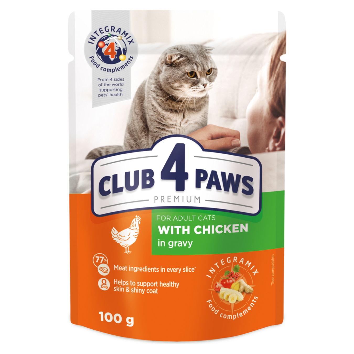 CLUB 4 PAWS HRANA ZA MAČKE SA PILETINOM U SOSU 100g CLUB 4 PAWS CLUB 4 PAWS HRANA ZA MAČKE SA PILETINOM U SOSU 100g CLUB 4 PAWS