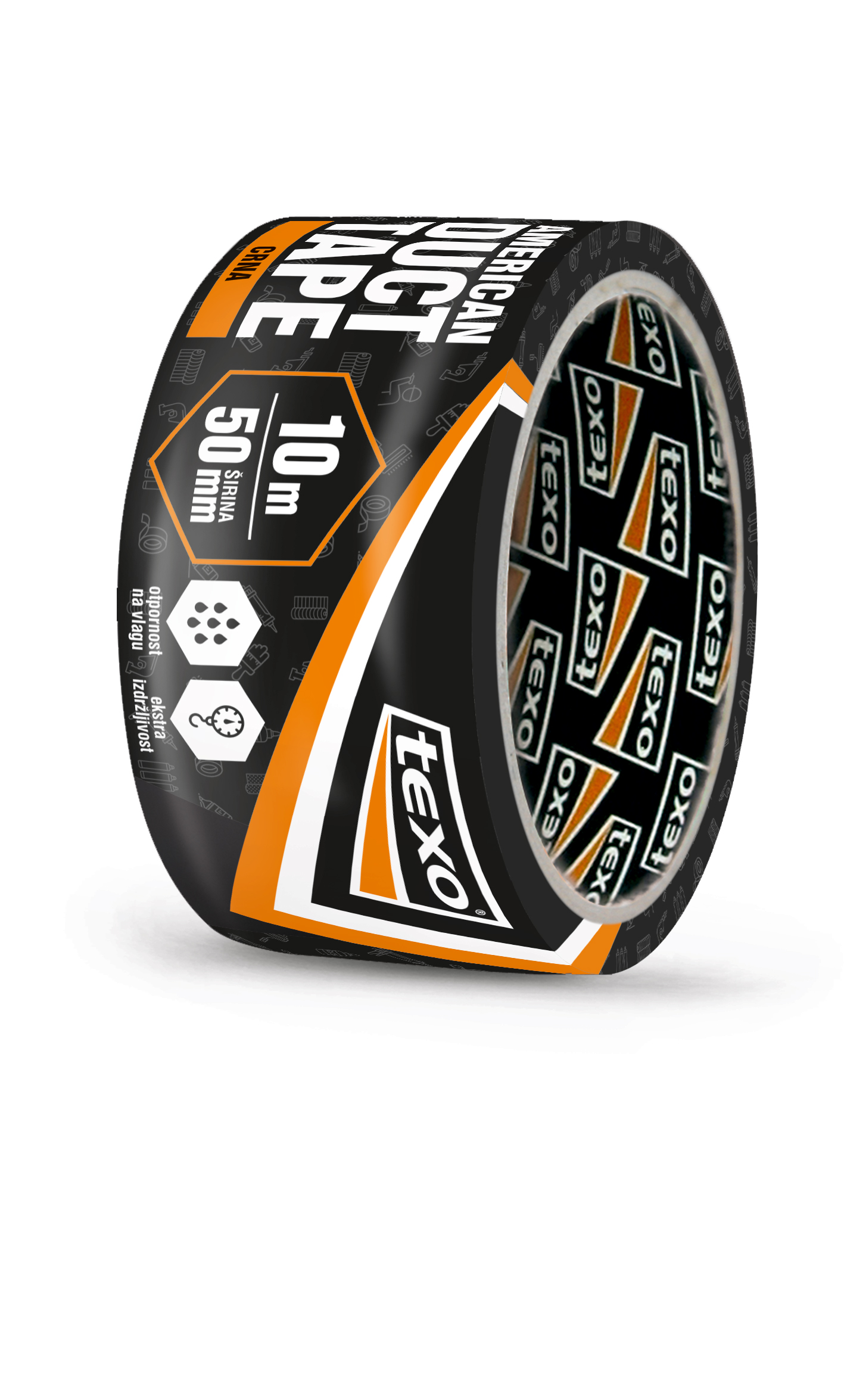 TEXO American duct tape crna 10m TEXO American duct tape crna 10m