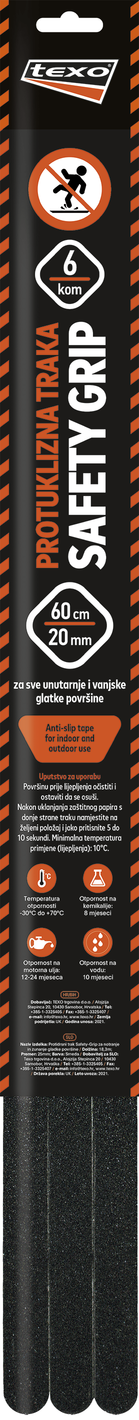 TEXO Protuklizna traka 19mmx60cm crna 6/1