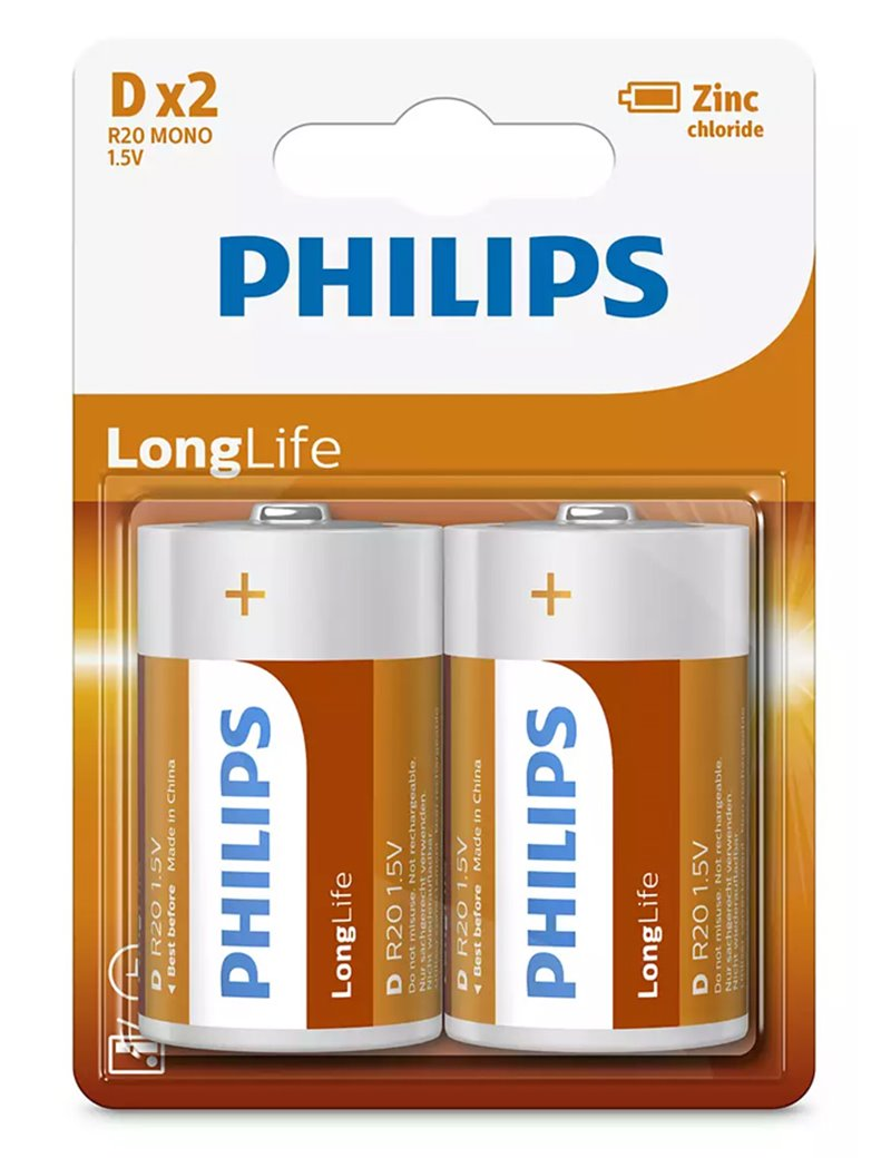 PHILIPS Baterije R20 DLL ZN 2/1
