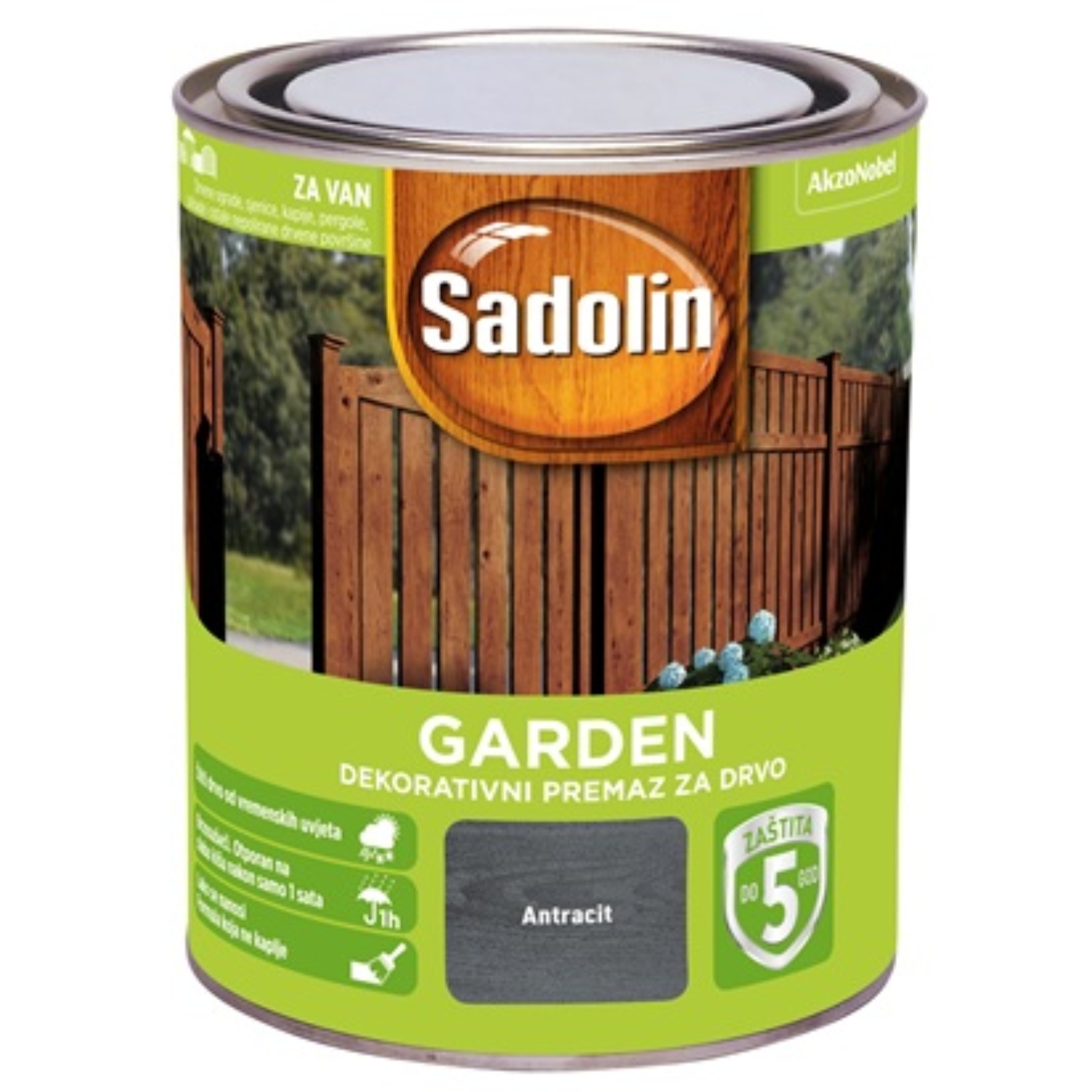 SADOLIN Dekorativni premaz za drvo Garden antracit 2,5 l