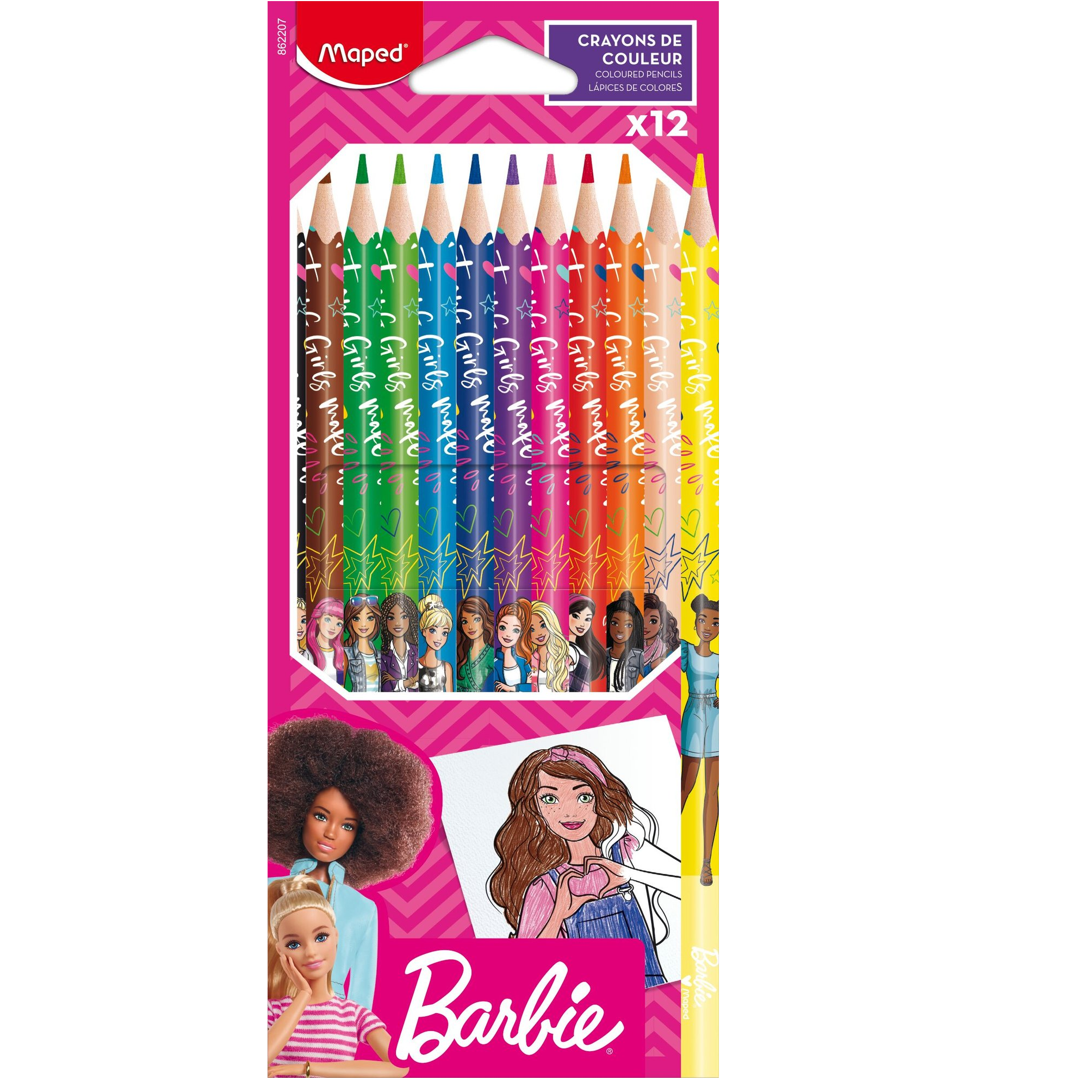 MAPED Bojice drvene 12/1 Barbie 