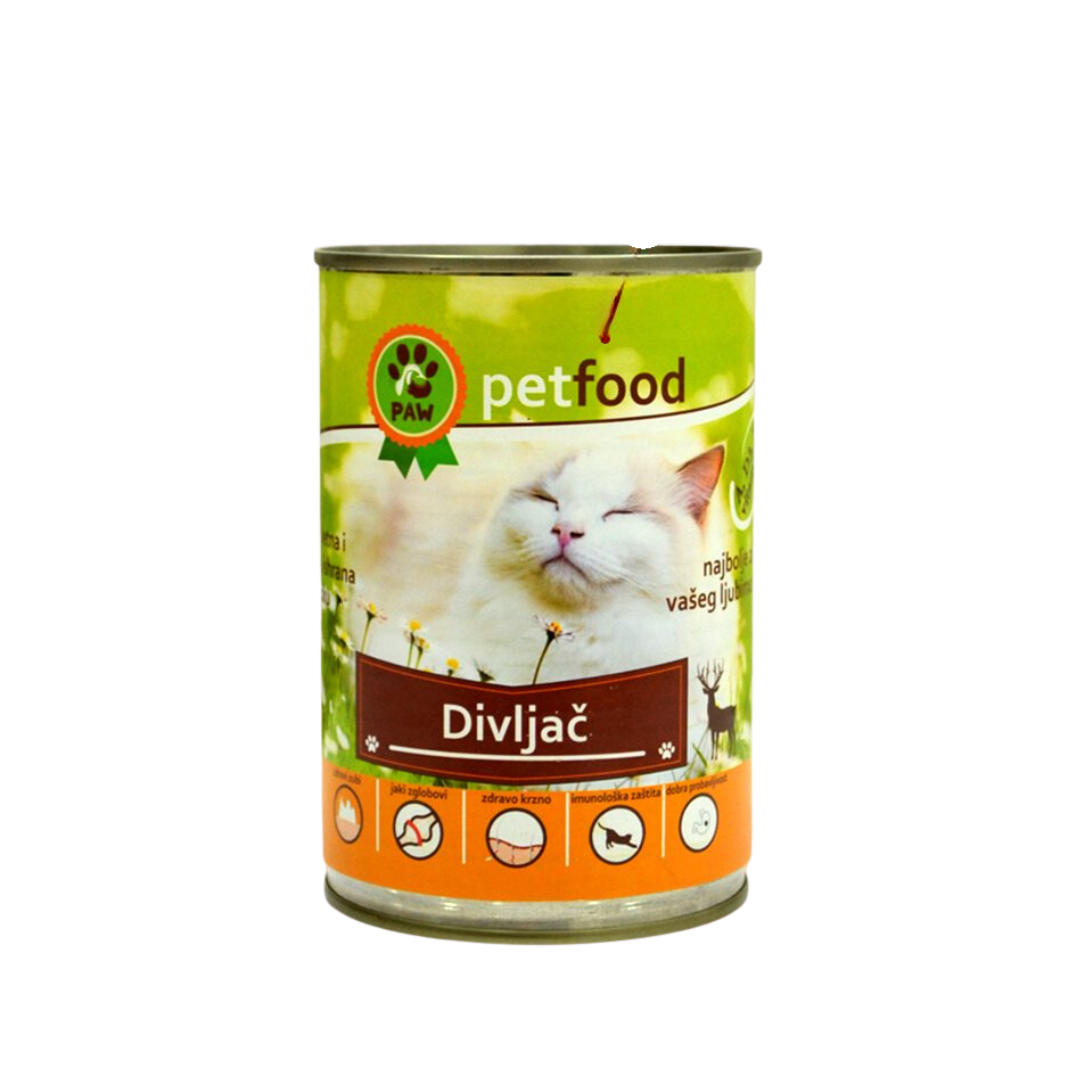 PAW PETFOOD HRANA ZA MAČKE DIVLJAČ 415G PAW PETFOOD PAW PETFOOD HRANA ZA MAČKE DIVLJAČ 415G PAW PETFOOD