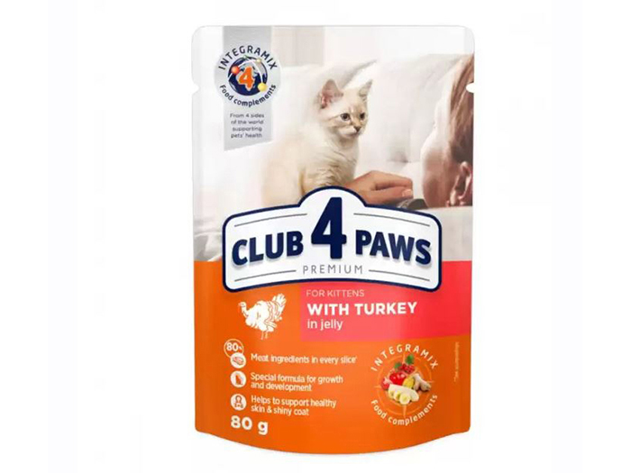 CLUB 4 PAWS HRANA ZA MAČIĆE SA ĆURETINOM U ŽELEU 80GR CLUB 4 PAWS CLUB 4 PAWS HRANA ZA MAČIĆE SA ĆURETINOM U ŽELEU 80GR CLUB 4 PAWS