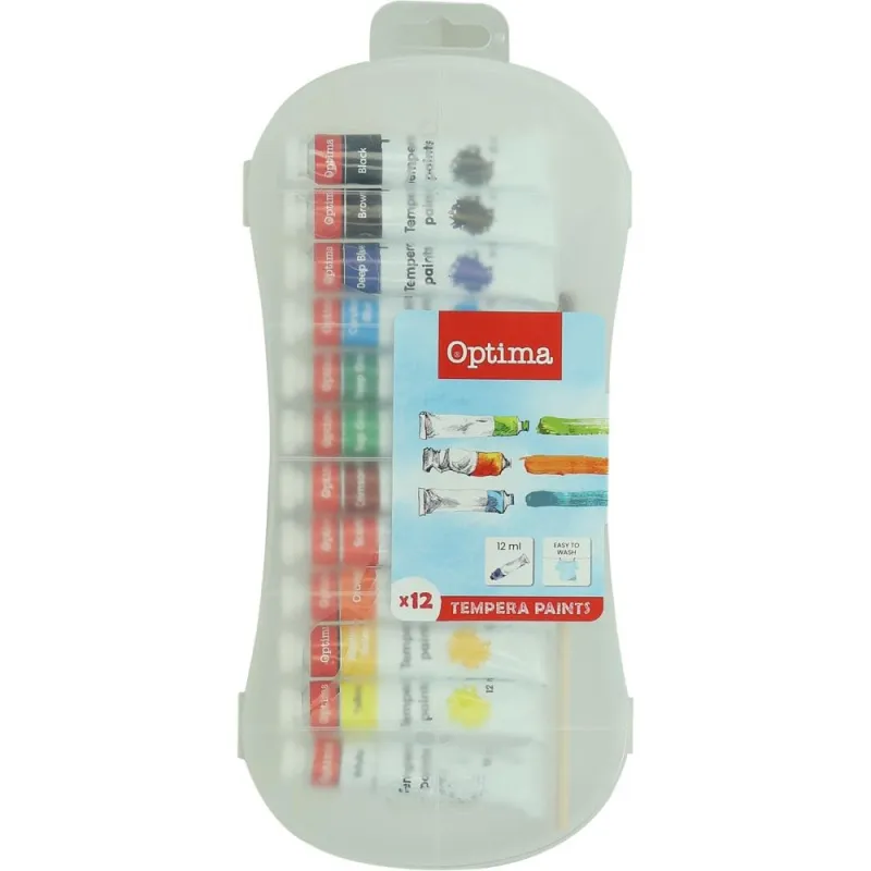OPTIMA Tempere PVC 12x12ml  OPTIMA Tempere PVC 12x12ml