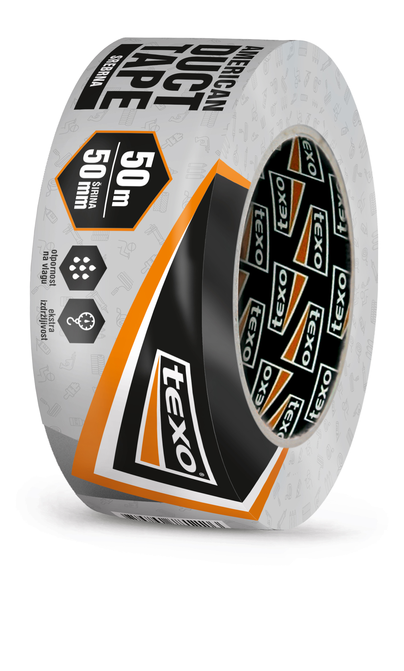 TEXO American duct tape srebrena 50m