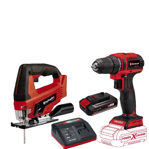 EINHELL PXC SET: TE-CD 18/2, TC-JS 18Li, STARTER KIT 18V 2,5Ah   EINHELL PXC SET: TE-CD 18/2, TC-JS 18Li, STARTER KIT 18V 2,5Ah