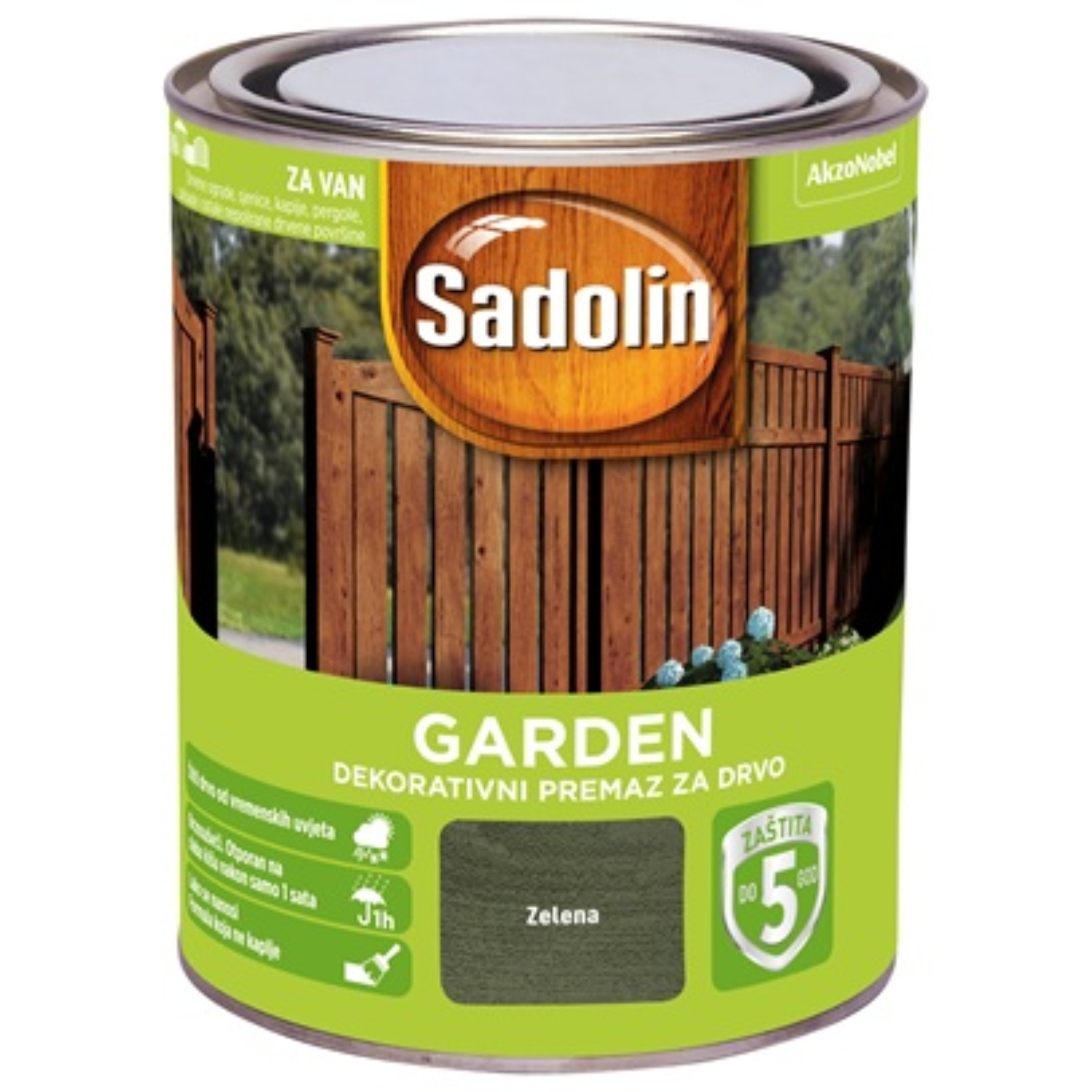 SADOLIN Dekorativni premaz za drvo Garden zelena 2,5 l