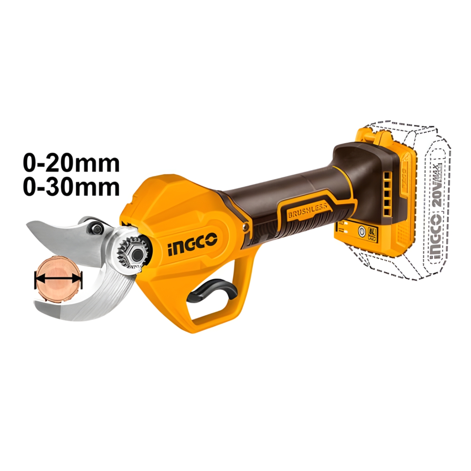 INGCO Aku makaze za orezivanje 20V CSSLI20308 Solo