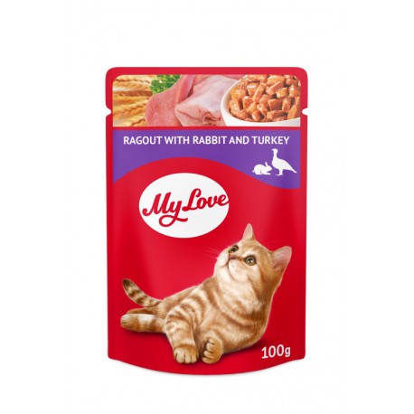 MY LOVE HRANA ZA MAČKE RAGU SA ZEČETINOM I ĆURETINOM 100g MY LOVE MY LOVE HRANA ZA MAČKE RAGU SA ZEČETINOM I ĆURETINOM 100g MY LOVE