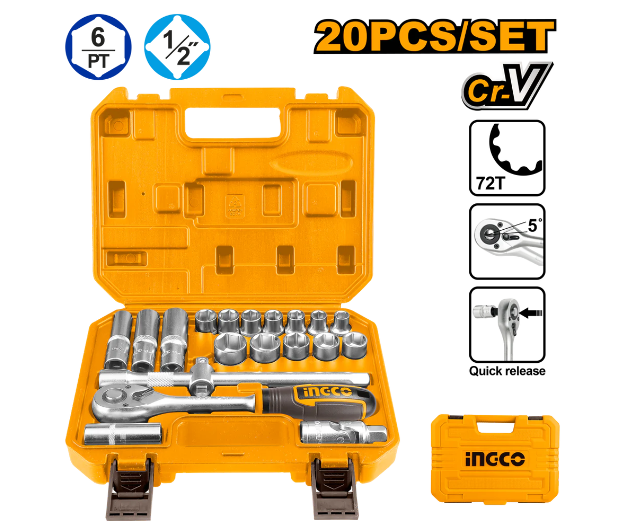 INGCO SET GEDORA 1/2 20/1 HKTS12201