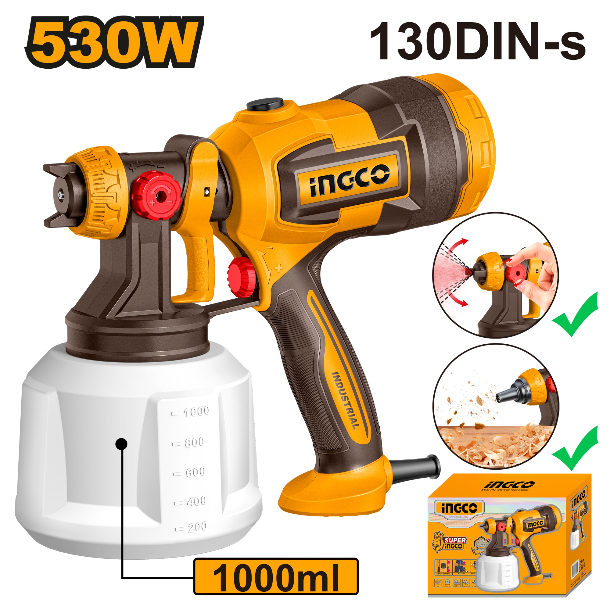 INGCO Pištolj za farbanje SPG4506E 530W