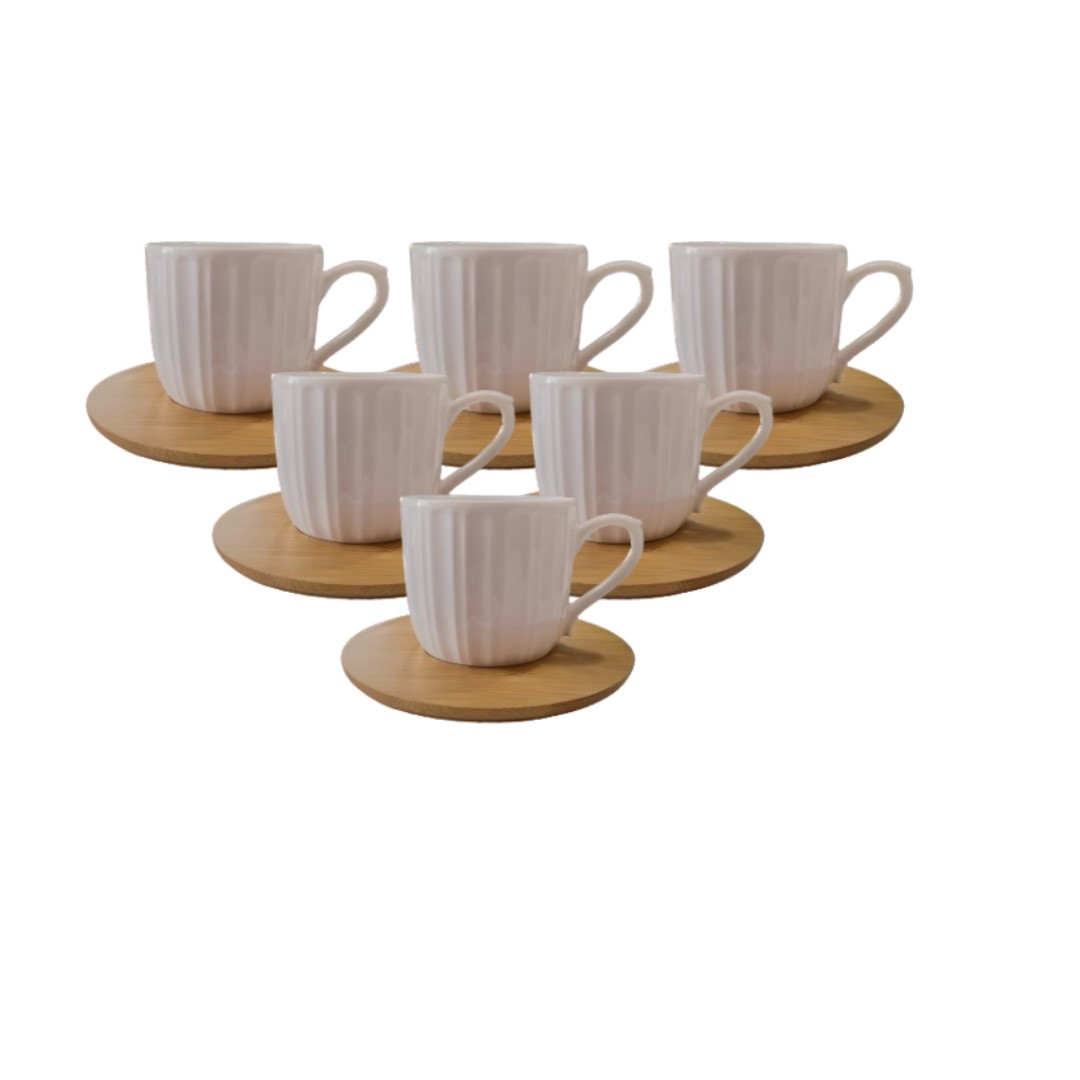  Set šolja za kafu 6/1 sa drvenim tacnama DP3569 