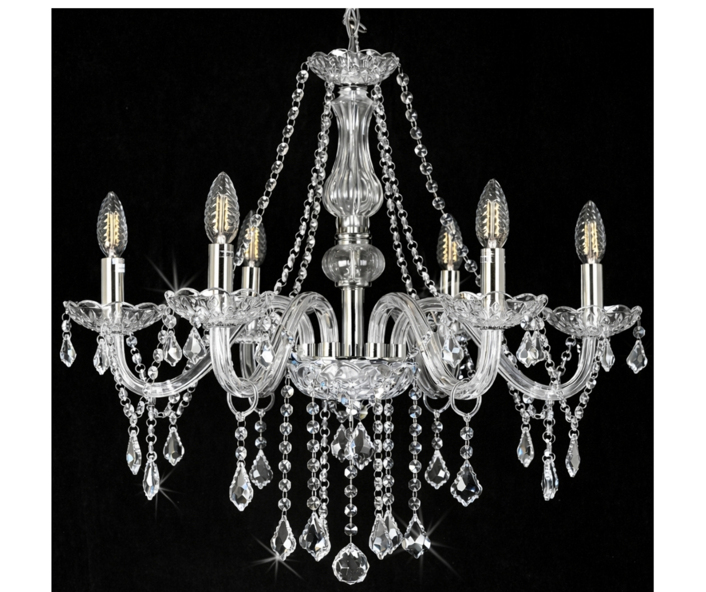  Luster Mozart 6xE14 Chrome Clear