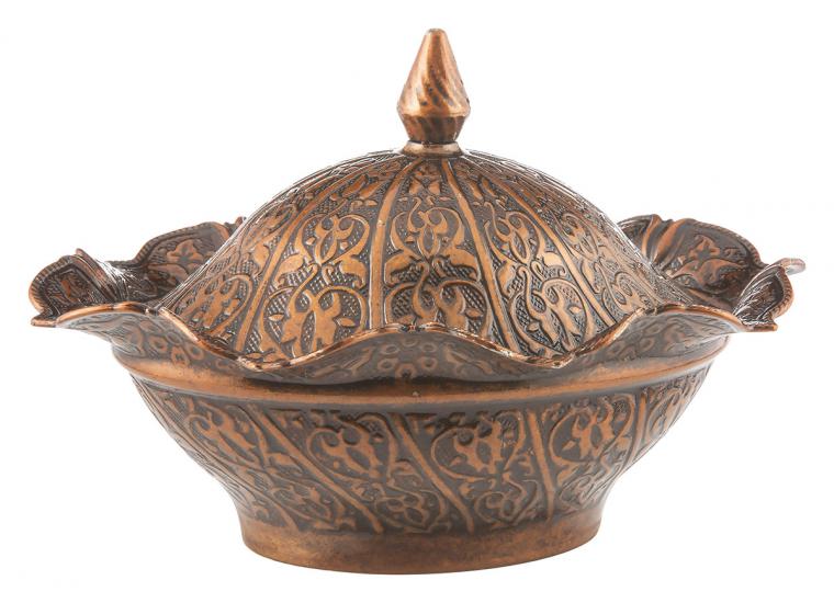 SENA OVALNA ŠEĆERNICA BOJA BAKRA SA POKLOPCEM 058-15  SENA OVALNA ŠEĆERNICA BOJA BAKRA SA POKLOPCEM 058-15