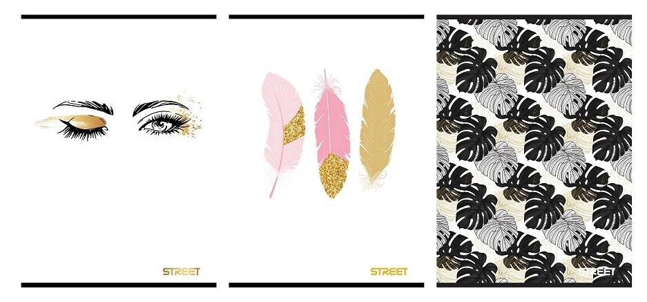 SVESKA MEKA A5/54 KARO BLACK&GOLD  SVESKA MEKA A5/54 KARO BLACK&GOLD