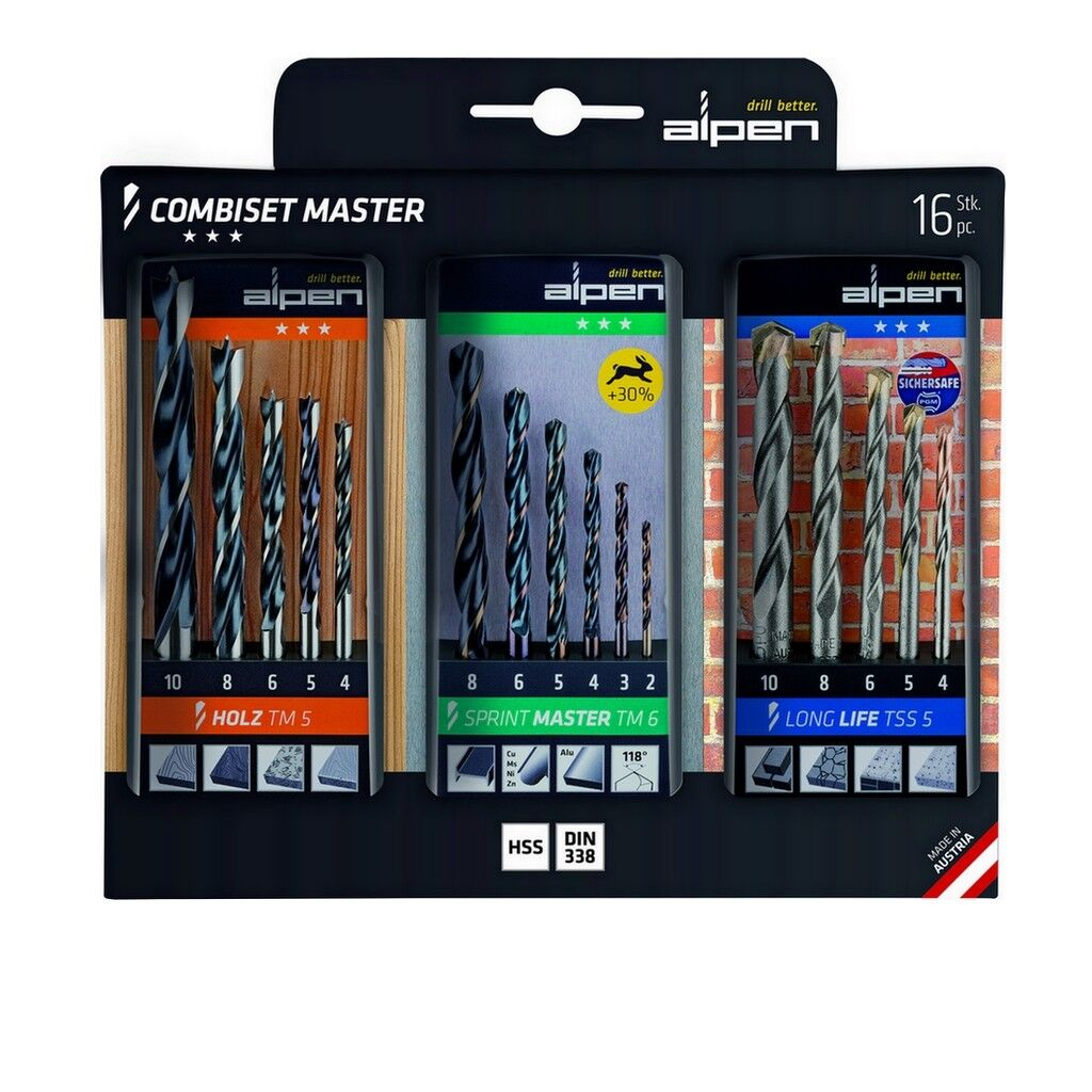 ALPEN Svrdla Combi Master drvo/kamen/metal sa TM5,TM6,TSS6