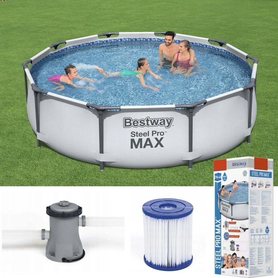 BESTWAY Bazen sa konstrukcijiom 305x76 cm + Pumpa Steel ProMax