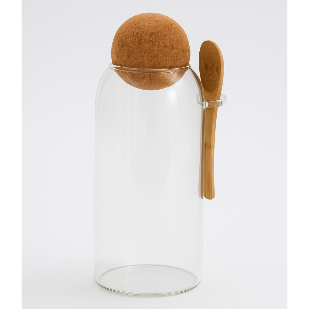 STAKLENA POSUDA SA PLUTO LOPTICOM I KAŠIKOM 9X20CM   STAKLENA POSUDA SA PLUTO LOPTICOM I KAŠIKOM 9X20CM