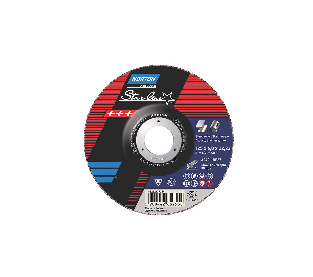 NORTON BRUSNA PLOČA A24Q 180X6X22,23 T27,66252837268 NORTON BRUSNA PLOČA A24Q 180X6X22,23 T27,66252837268