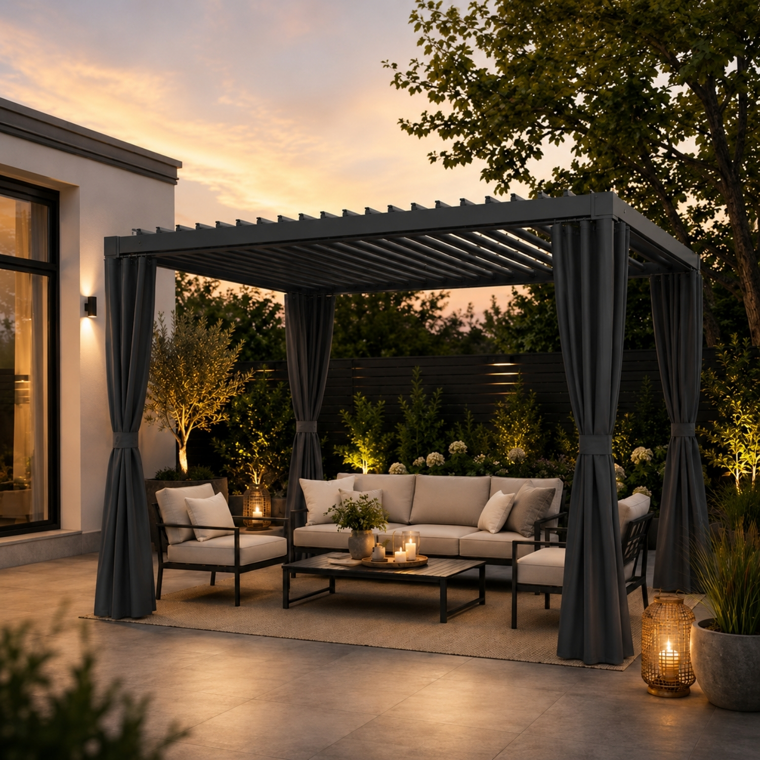  Pergola sa čeličnim krovom 3x3 m SAG60
