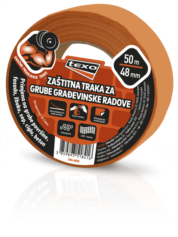 Traka za grube građevinske radove 48mmx50m  Traka za grube građevinske radove 48mmx50m
