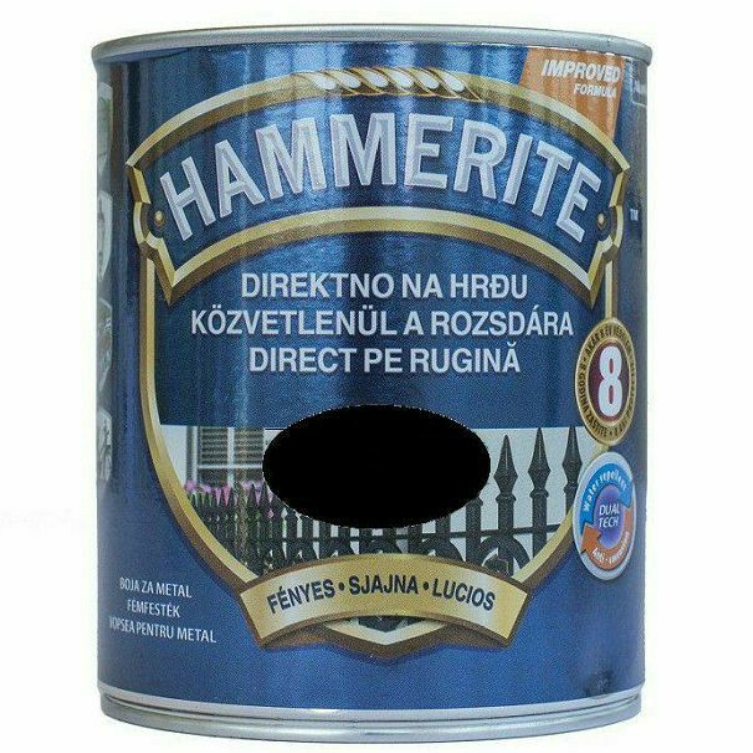 HAMMERITE Sjajni lak crni 0,75 l