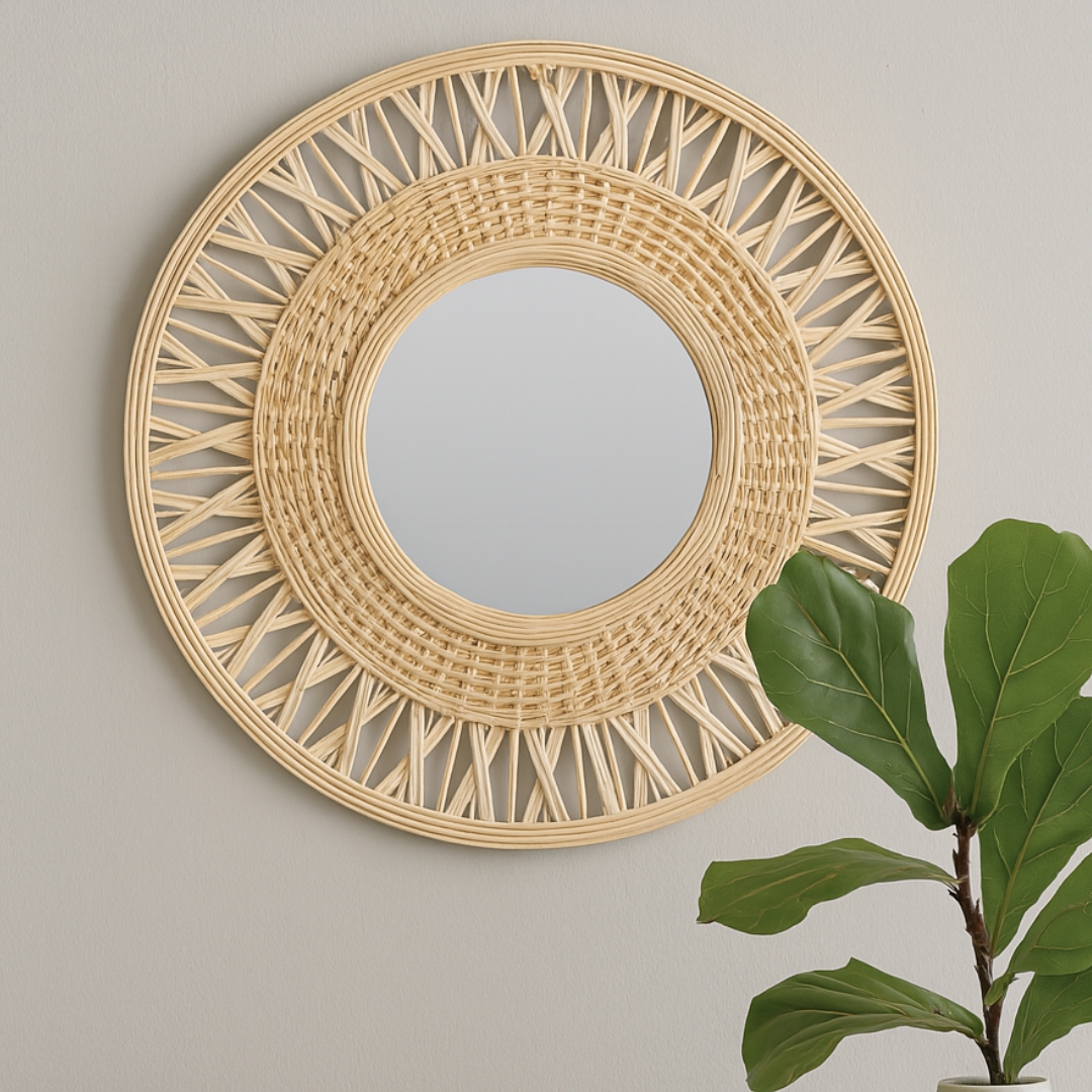  OGLEDALO OKRUGLO 56CM BAMBOO NATURAL435001280