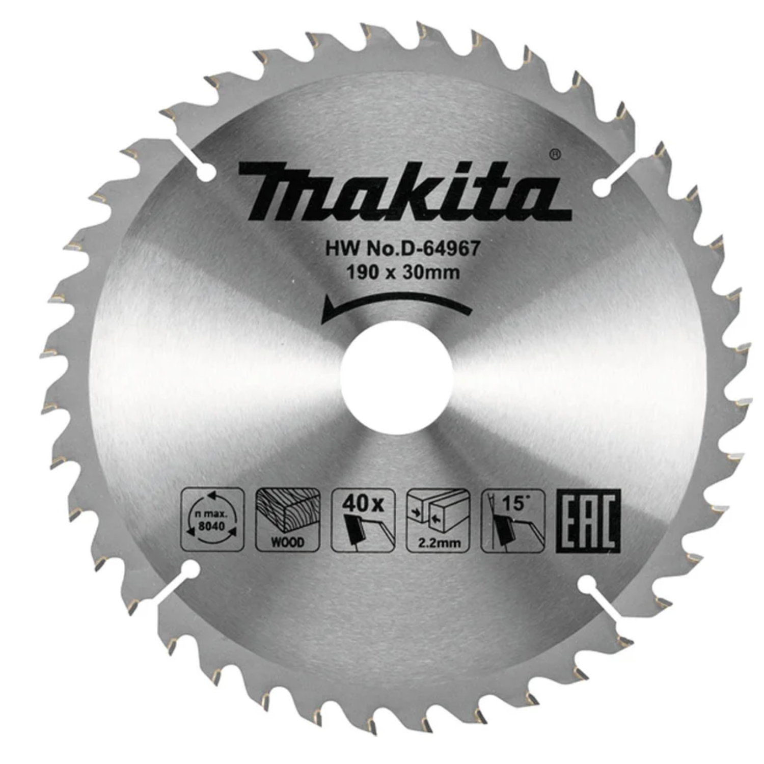 MAKITA List pile TCT za drvo D-64967 190x30 mm 40Z