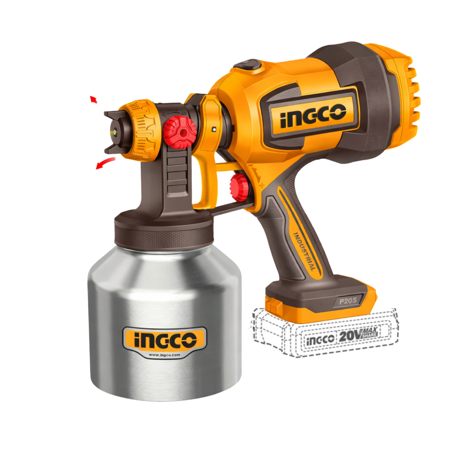 INGCO Aku pištolj za farbanje SOLO 20V CSGLI20041