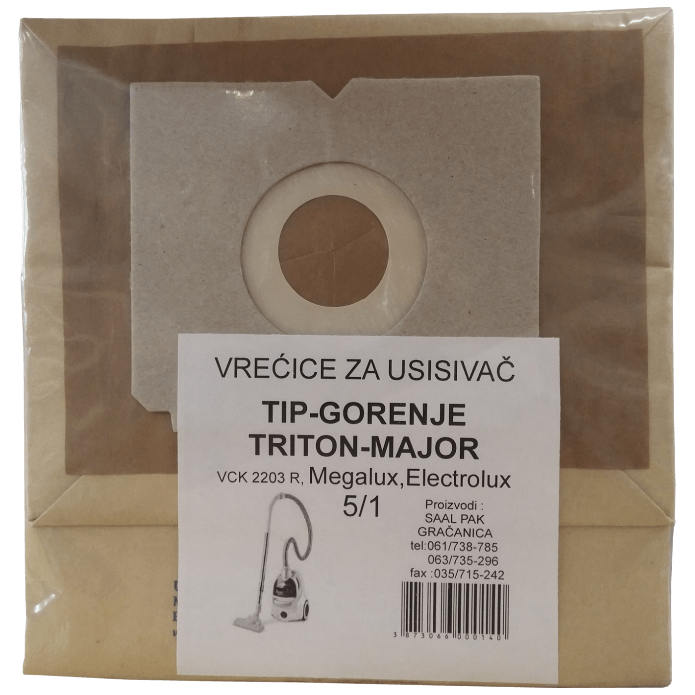 VREĆICE ZA USISIVAČ 5/1 TRITON  VREĆICE ZA USISIVAČ 5/1 TRITON