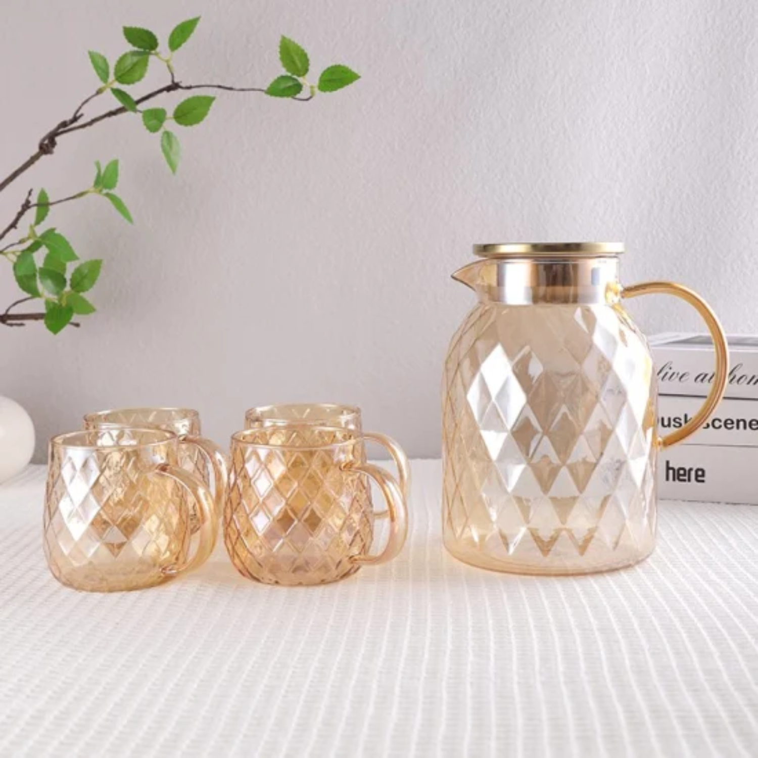  SET BOKAL ŽUTI 1,8L + 4 CAŠE DP3315 