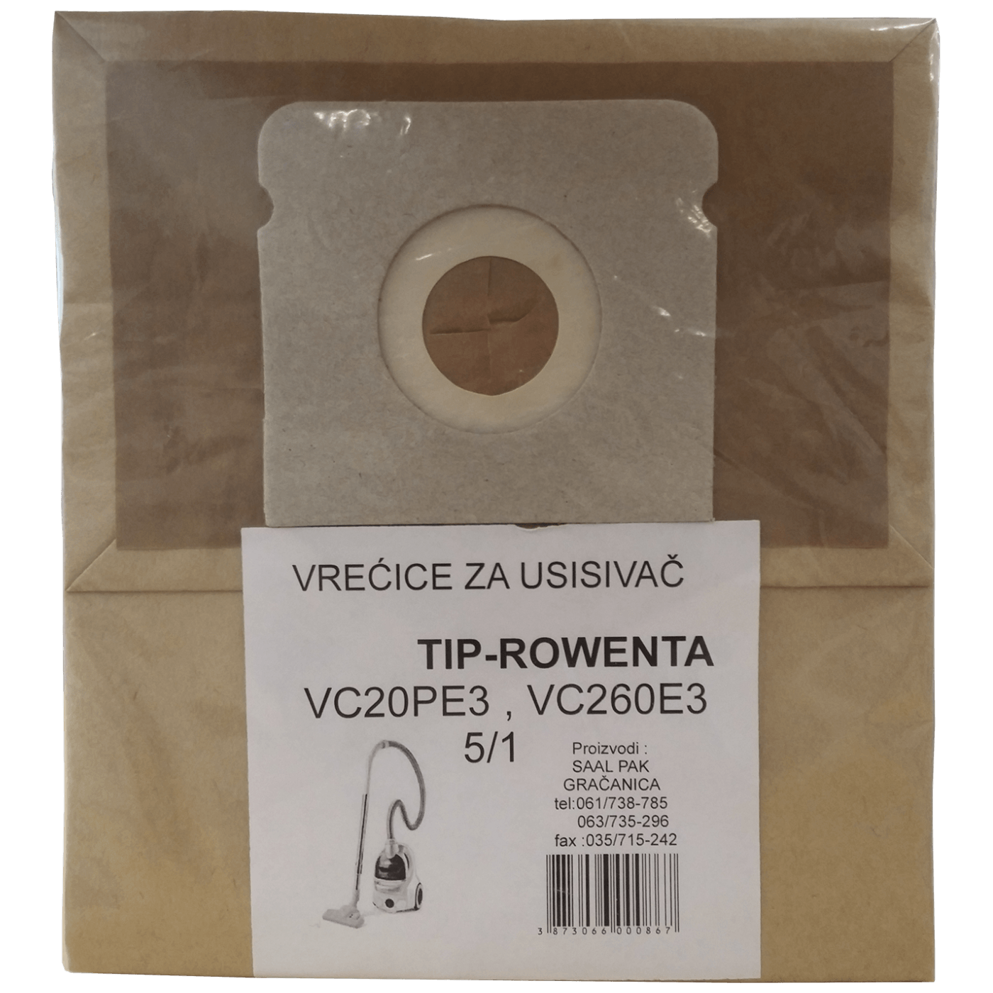 VREĆICE ZA USISIVAČ 5/1 VC20PE3, VC260E3  VREĆICE ZA USISIVAČ 5/1 VC20PE3, VC260E3