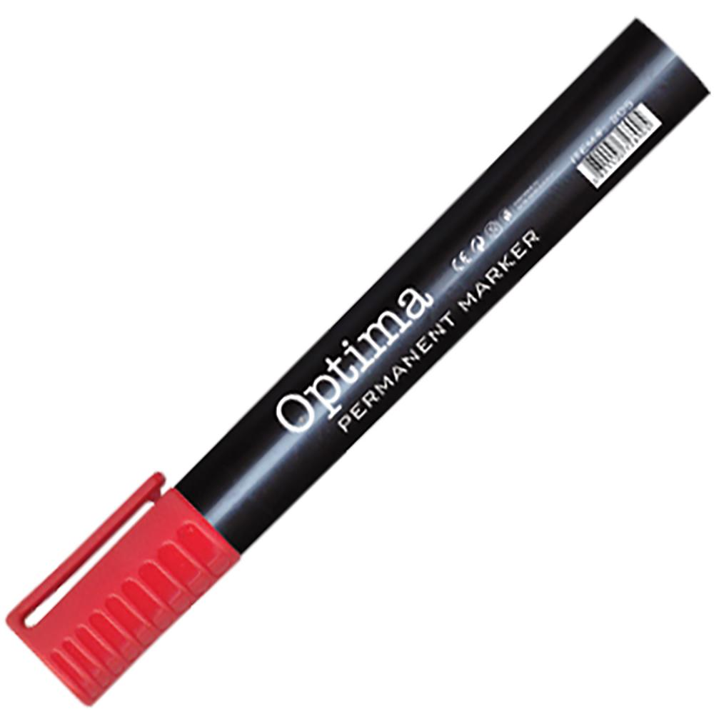 OPTIMA Marker permanentni crveni kosi vrh
