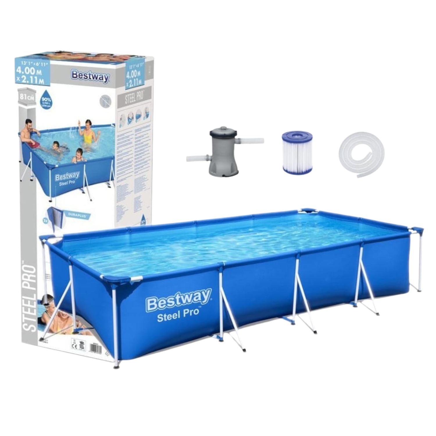  Bazen sa metalnom konstrukcijom + pumpa 400x211x81cm 56424