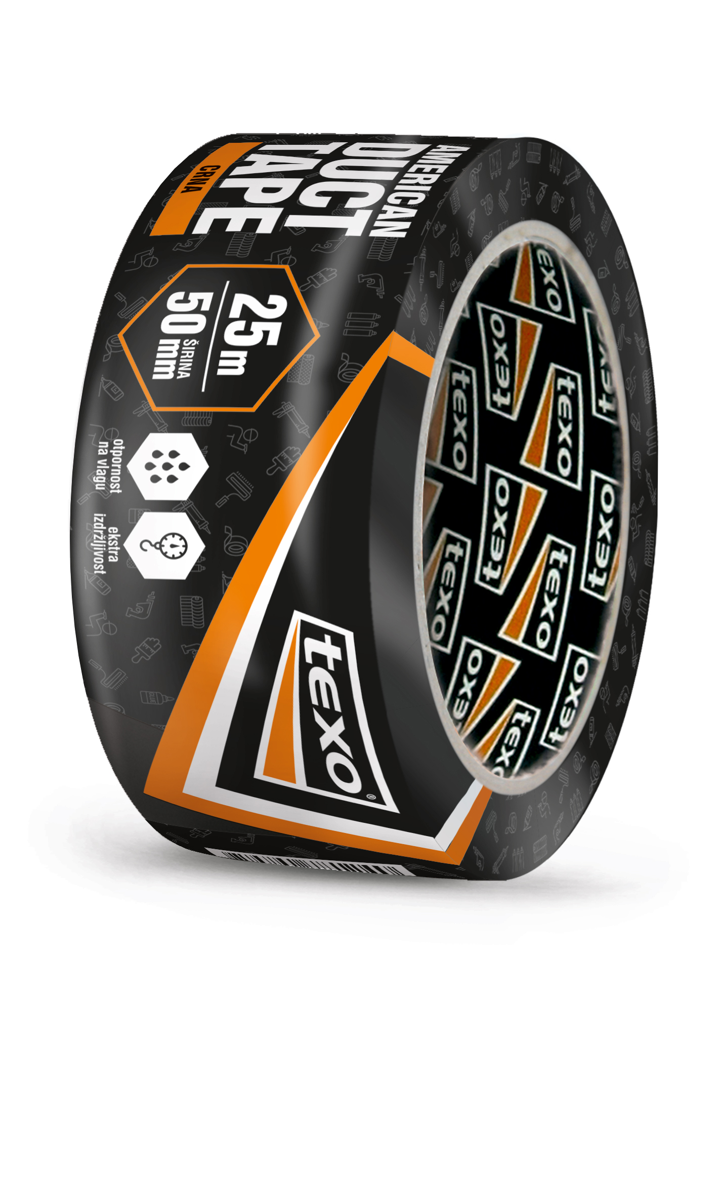 TEXO American duct tape crna 25m TEXO American duct tape crna 25m