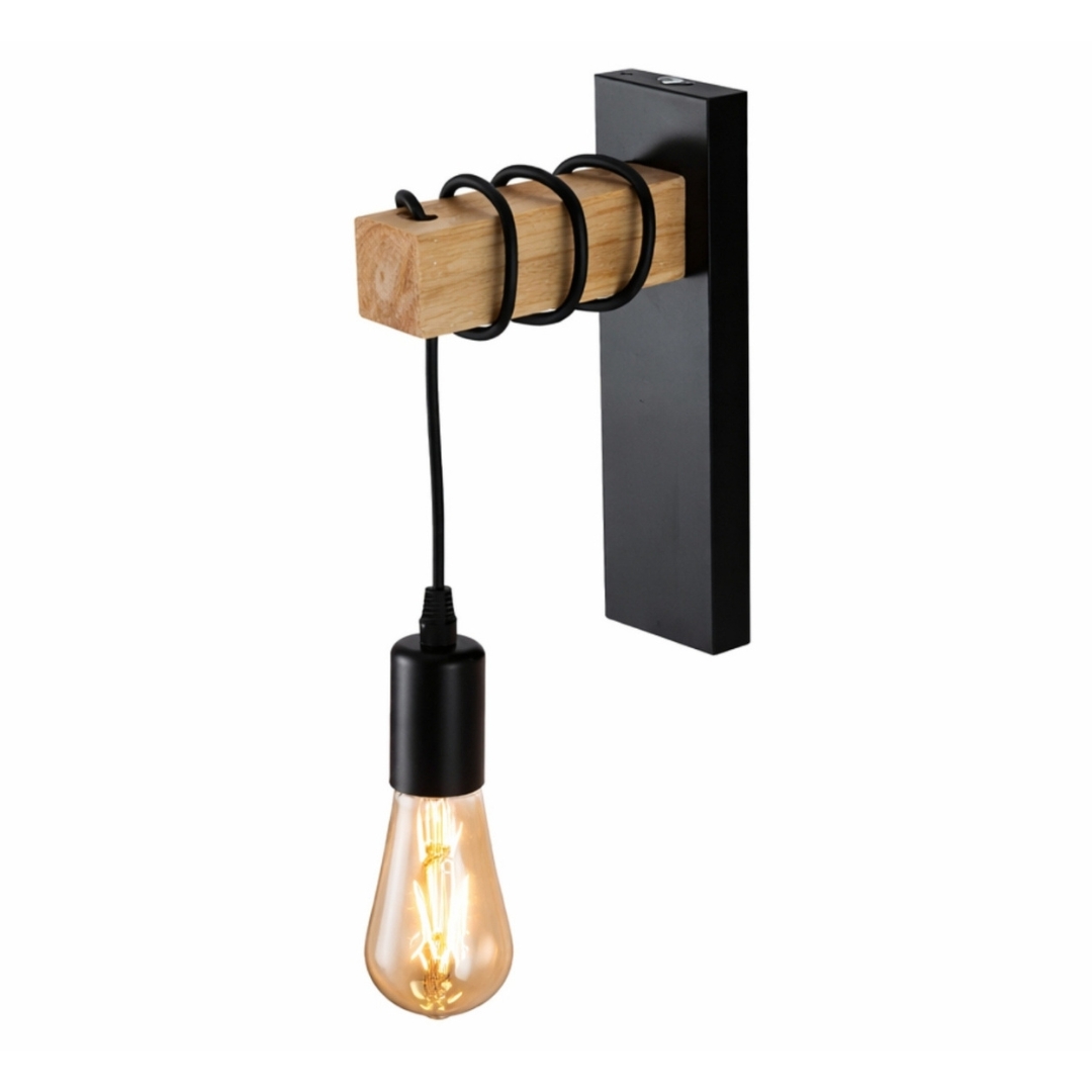  Zidna lampa Bergamo Wood Black